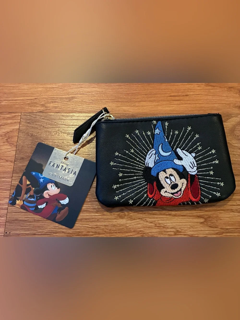 New Disney Fantasia Mickey Mouse Black Coin Purse